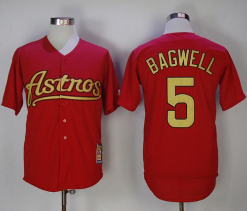 Astros #5 Jeff Bagwell Red 2002-2012 Turn Back The Clock Stitched MLB Jersey - Click Image to Close